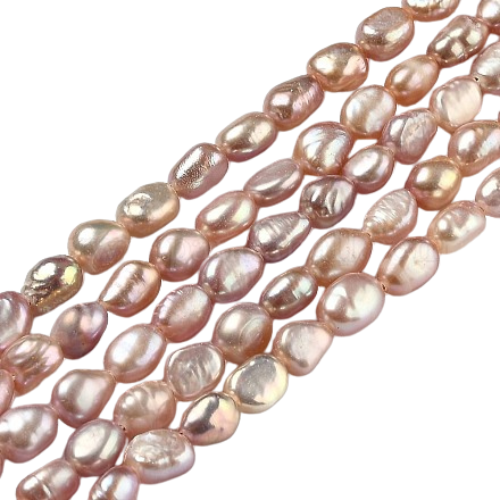 Freshwater Pearl Beads, Baroque, Thistle, 6.5-8mm - BEADED CREATIONS