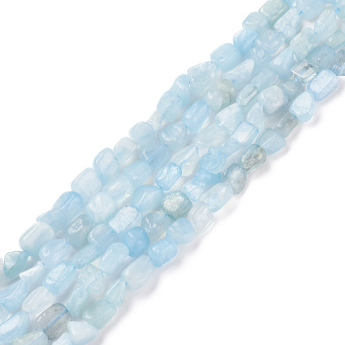 Gemstone Beads, Aquamarine, Natural, Chip Strand, 7-14mm - BEADED CREATIONS