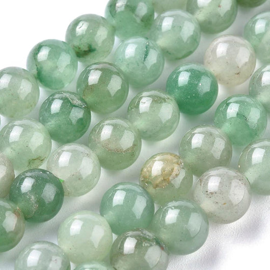 Gemstone Beads, Aventurine, Natural, Round, 8mm - BEADED CREATIONS