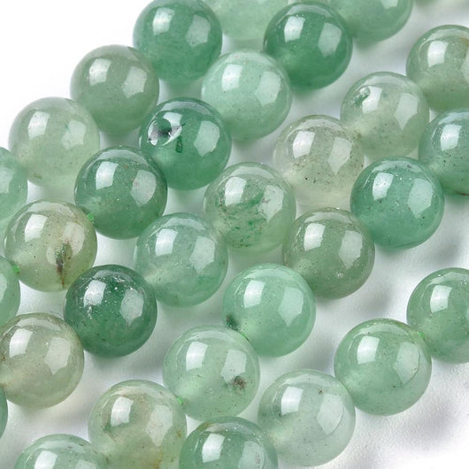 Gemstone Beads, Aventurine, Natural, Round, 8mm - BEADED CREATIONS