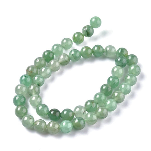 Gemstone Beads, Aventurine, Natural, Round, 8mm - BEADED CREATIONS