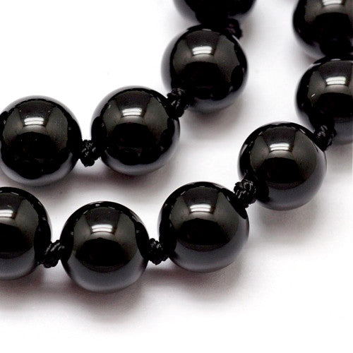Gemstone Beads, Black Onyx, Natural, Round, 8mm - BEADED CREATIONS