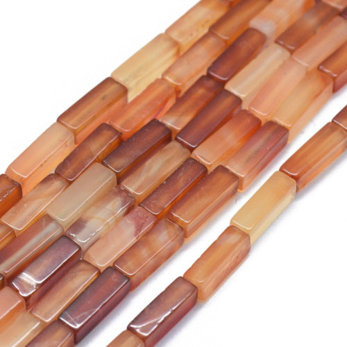 Gemstone Beads, Carnelian, Natural, Cuboid, 12.5-13.5mm - BEADED CREATIONS