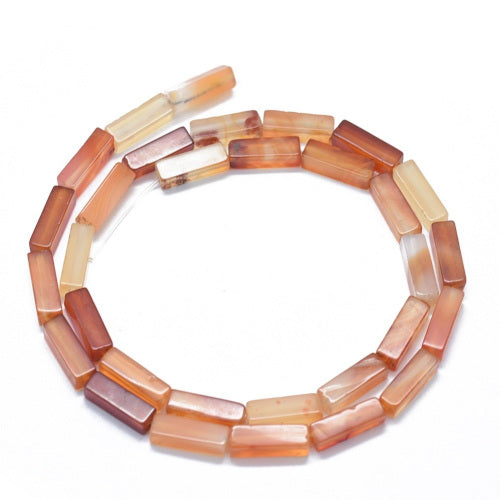 Gemstone Beads, Carnelian, Natural, Cuboid, 12.5-13.5mm - BEADED CREATIONS