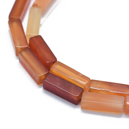 Gemstone Beads, Carnelian, Natural, Cuboid, 12.5-13.5mm - BEADED CREATIONS