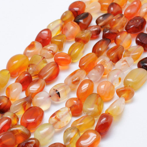 Gemstone Beads, Carnelian, Natural, Tumbled, Nuggets, 8-15mm - BEADED CREATIONS