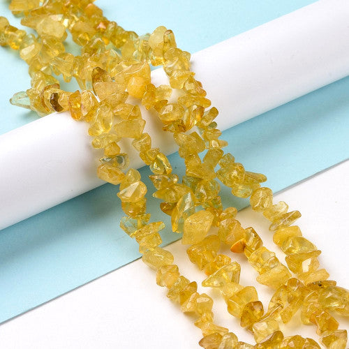 Gemstone Beads, Citrine, (Dyed & Heated), Natural, Free Form, Chip Strand, 3-16mm x 3-8mm - BEADED CREATIONS