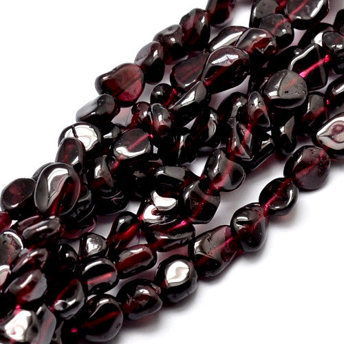 Gemstone Beads, Garnet, Natural, Free Form, Nuggets, Tumbled, 5-10mm - BEADED CREATIONS