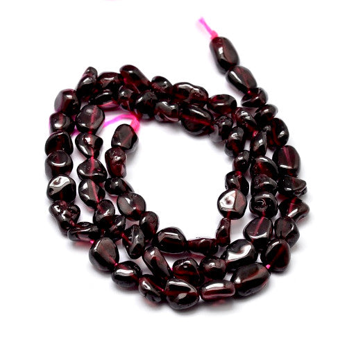 Gemstone Beads, Garnet, Natural, Free Form, Nuggets, Tumbled, 5-10mm - BEADED CREATIONS