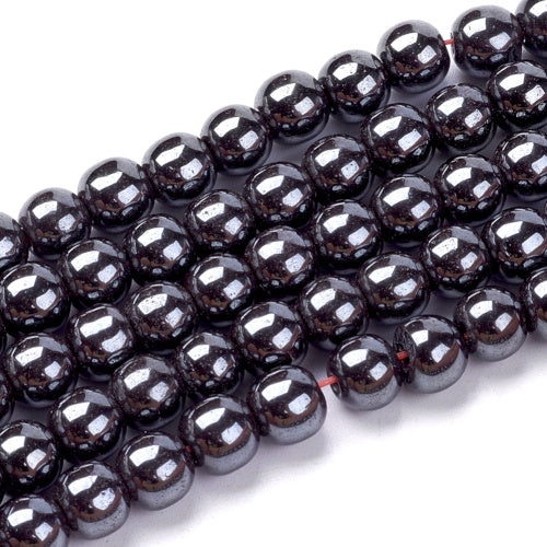 Gemstone Beads, Hematite, Synthetic, Non-Magnetic, Round, Black, 6mm - BEADED CREATIONS