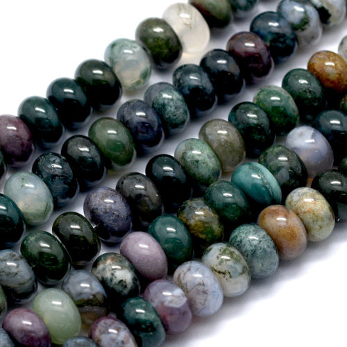 Gemstone Beads, Indian Agate, Natural, Rondelle, 8x5mm - BEADED CREATIONS