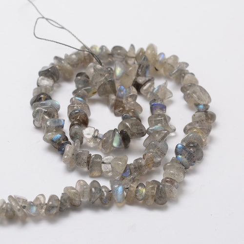Gemstone Beads, Labradorite, Natural, Free Form, Chip Strand, 5-8mm - BEADED CREATIONS