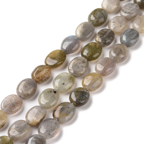 Gemstone Beads, Labradorite, Natural, Oval, 9-11mm - BEADED CREATIONS