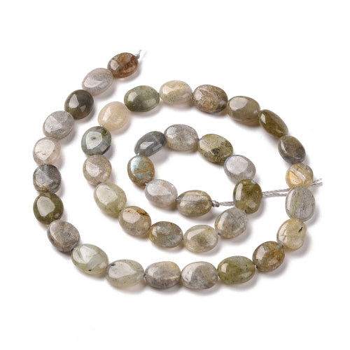 Gemstone Beads, Labradorite, Natural, Oval, 9-11mm - BEADED CREATIONS