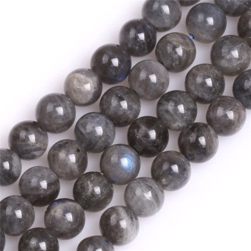 Gemstone Beads, Larvikite, Black Labradorite, Natural, Round, 8mm - BEADED CREATIONS