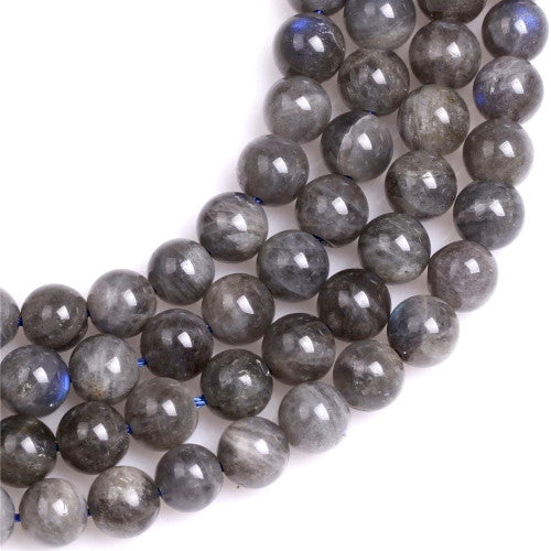 Gemstone Beads, Larvikite, Black Labradorite, Natural, Round, 8mm - BEADED CREATIONS