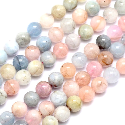 Gemstone Beads, Morganite, Natural, Round, 8mm - BEADED CREATIONS