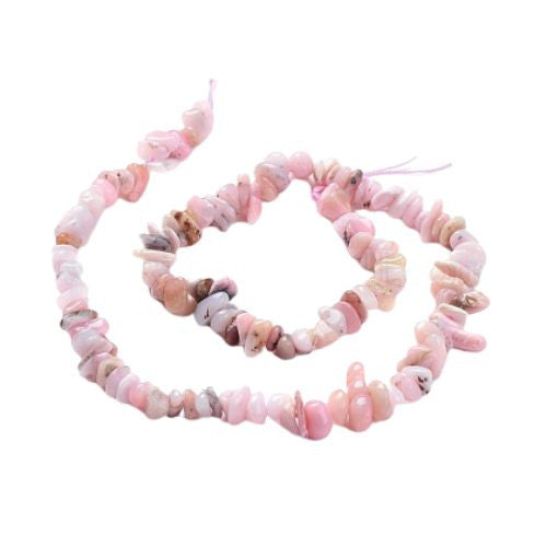 Gemstone Beads, Pink Opal, Natural, Free Form, Chip Strand, 5-8mm - BEADED CREATIONS