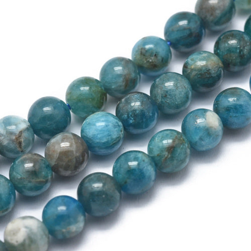 Gemstone Beads, Round, Natural, Apatite, Grade AB, 6mm - BEADED CREATIONS