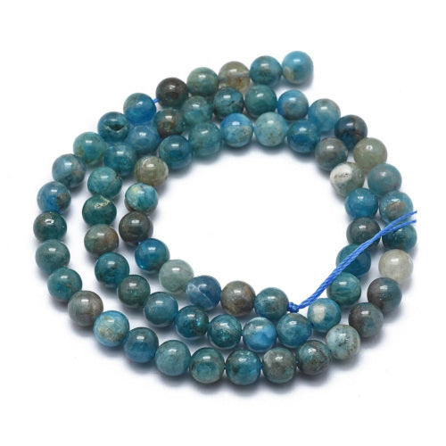 Gemstone Beads, Round, Natural, Apatite, Grade AB, 6mm - BEADED CREATIONS