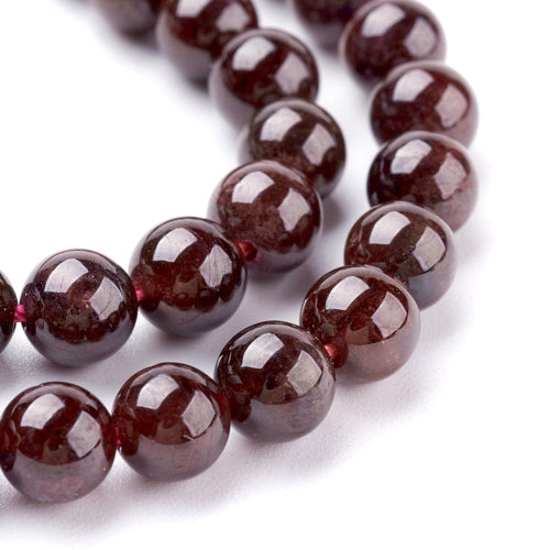 Gemstone Beads, Round, Natural, Garnet, Grade AB, 6mm - BEADED CREATIONS