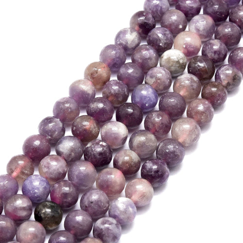 Gemstone Beads, Round, Natural, Tourmaline, Cherry Blossom, 8mm - BEADED CREATIONS
