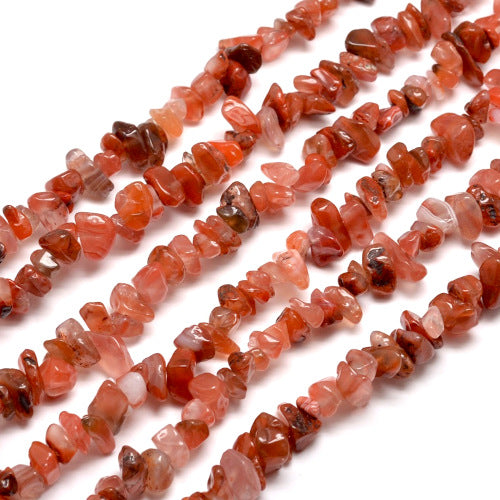 Gemstone Beads, South Red Agate, Natural, Free Form, Chip Strand, 5-8mm - BEADED CREATIONS