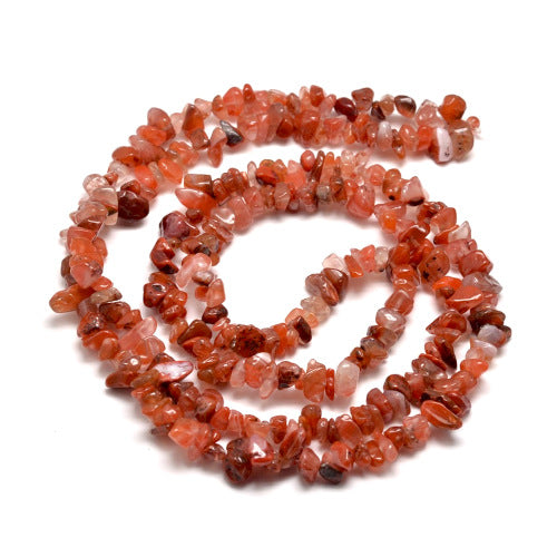 Gemstone Beads, South Red Agate, Natural, Free Form, Chip Strand, 5-8mm - BEADED CREATIONS