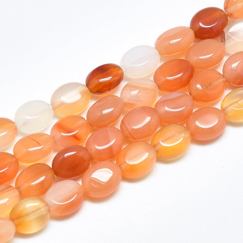 Gemstone Beads, Carnelian, Oval, 8mm - BEADED CREATIONS