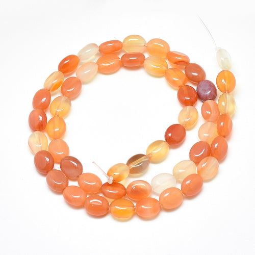 Gemstone Beads, Carnelian, Oval, 8mm - BEADED CREATIONS