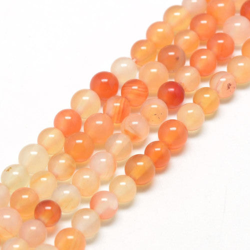 Gemstone Beads, Carnelian, Round, 6mm - BEADED CREATIONS