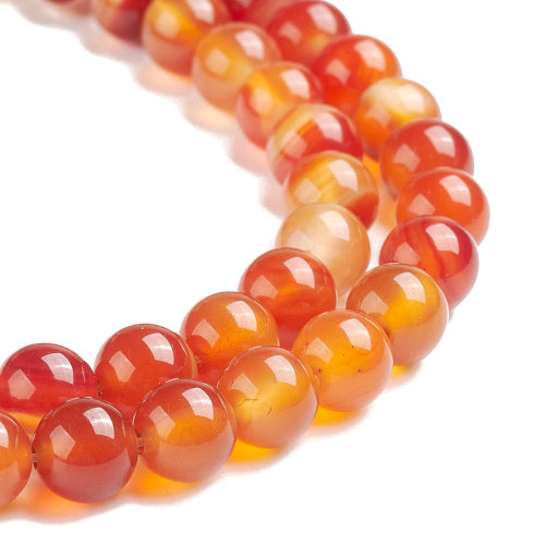 Gemstone Beads, Carnelian, Round, 8mm - BEADED CREATIONS