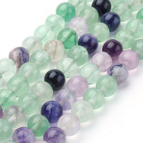 Gemstone Beads, Fluorite, Round, 8mm - BEADED CREATIONS