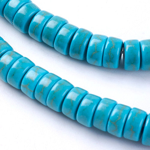 Gemstone Beads, Howlite, Synthetic, Heishi, 6mm - BEADED CREATIONS