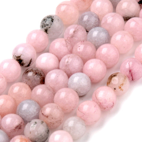 Gemstone Beads, Plum Blossom Jasper, Round, 8-8.5mm - BEADED CREATIONS