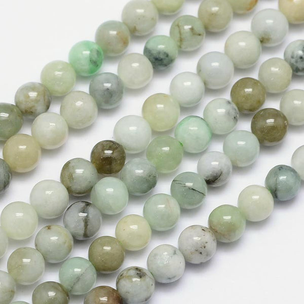 Gemstone Beads, Round, Jadeite, Burmese Jade, 6mm - BEADED CREATIONS