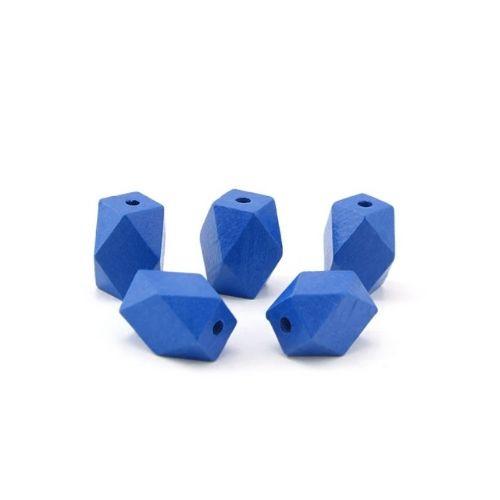 Geometric Wood Beads, Octagon, Royal Blue, 22mm - BEADED CREATIONS