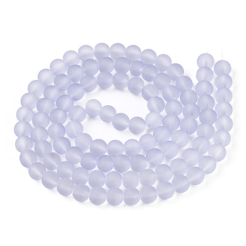 Glass Beads, Frosted, Round, Lilac, 8mm - BEADED CREATIONS