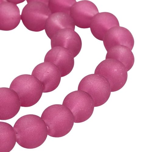 Glass Beads, Frosted, Round, Violet, 8mm - BEADED CREATIONS