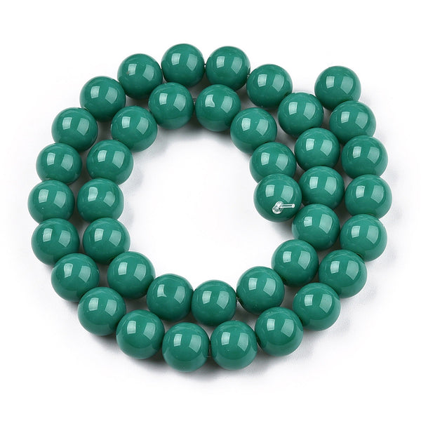Glass Beads, Round, Opaque, Dark Cyan, 10mm – BEADED CREATIONS