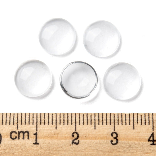 Glass Cabochons, Dome Seals, Round, Flat Back, Clear, 10mm - BEADED CREATIONS