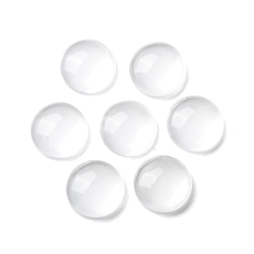 Glass Cabochons, Dome Seals, Round, Flat Back, Clear, 10mm - BEADED CREATIONS