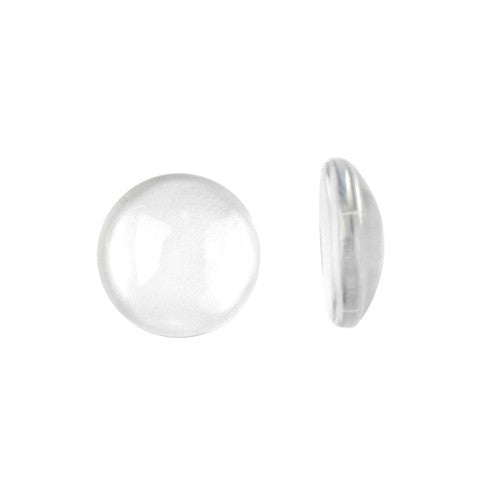 Glass Cabochons, Dome Seals, Round, Flat Back, Clear, 12mm - BEADED CREATIONS