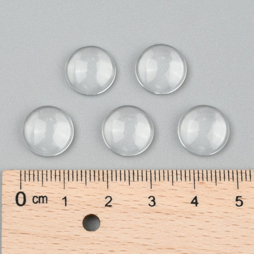 Glass Cabochons, Dome Seals, Round, Flat Back, Clear, 12mm - BEADED CREATIONS