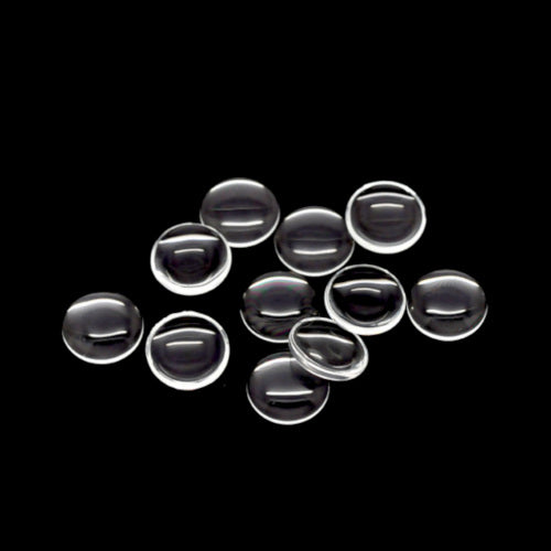 Glass Cabochons, Dome Seals, Round, Flat Back, Clear, 14mm - BEADED CREATIONS