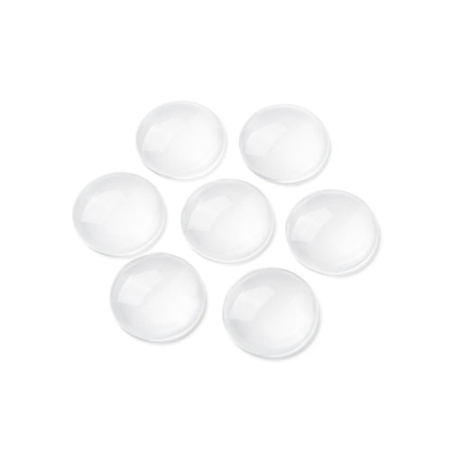 Glass Cabochons, Dome Seals, Round, Flat Back, Clear, 20mm - BEADED CREATIONS