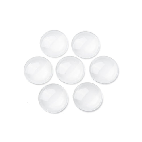 Glass Cabochons, Dome Seals, Round, Flat Back, Clear, 25mm - BEADED CREATIONS