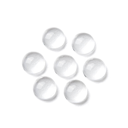 Glass Cabochons, Dome Seals, Round, Flat Back, Clear, 6mm - BEADED CREATIONS