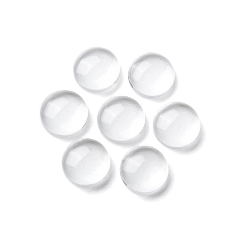 Glass Cabochons, Dome Seals, Round, Flat Back, Clear, 8mm - BEADED CREATIONS