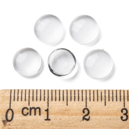 Glass Cabochons, Dome Seals, Round, Flat Back, Clear, 8mm - BEADED CREATIONS